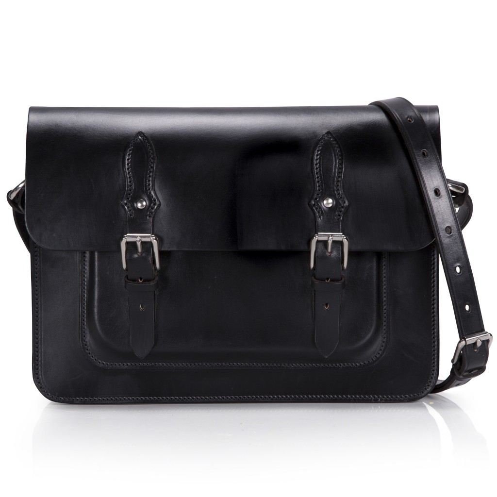 Black leather satchel bag clearance